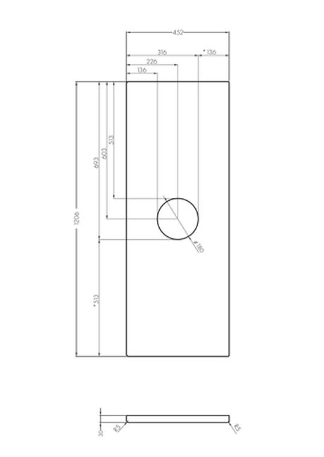 Столешница под раковину AQUATON Брук 120 центр (20+80+20)