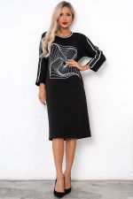 Платье в стиле Спорт-шик (черный)-46р-р Р11-1228 Nikol