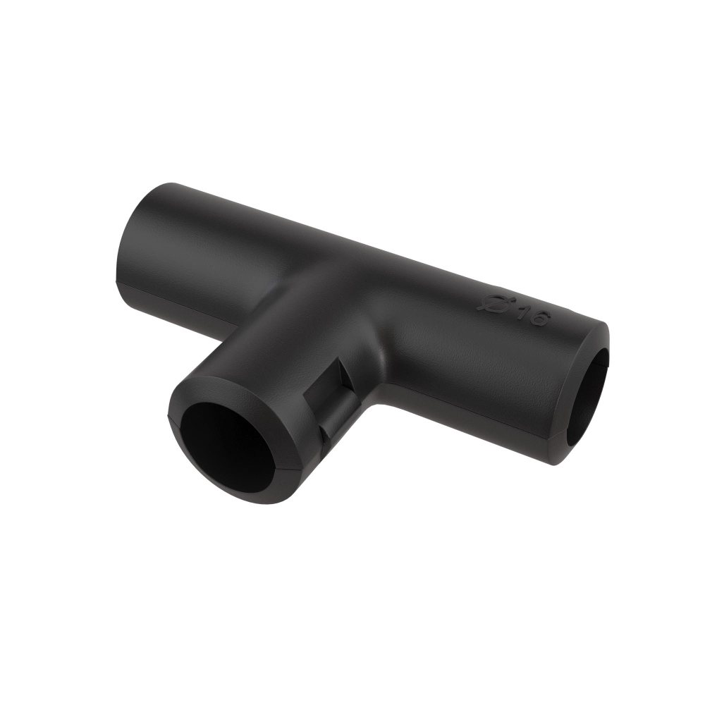 Тройник открывающийся, IP40, д.16мм, черный