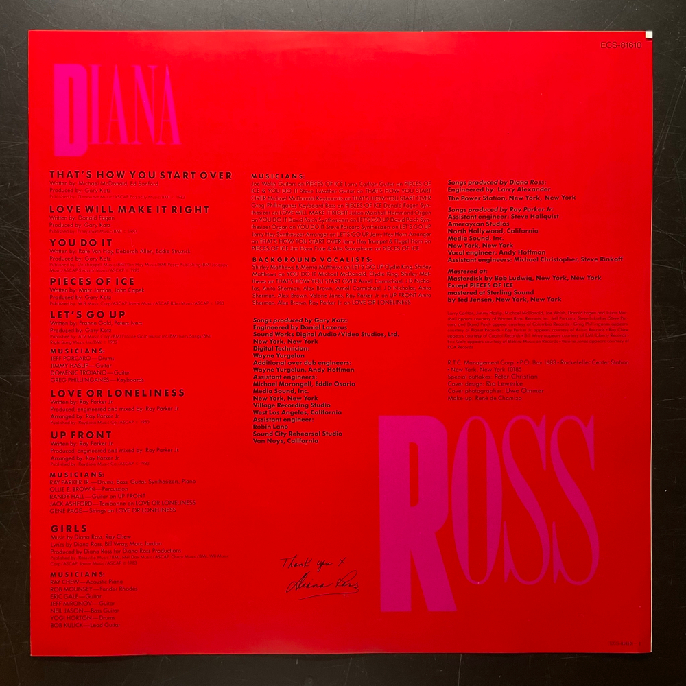 Diana Ross ‎– Ross (Япония 1983г.)