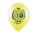 Воздушные шары Веселуха с рисунком С Днем Рождения Авокадо, 100 шт. размер 12" #8122131