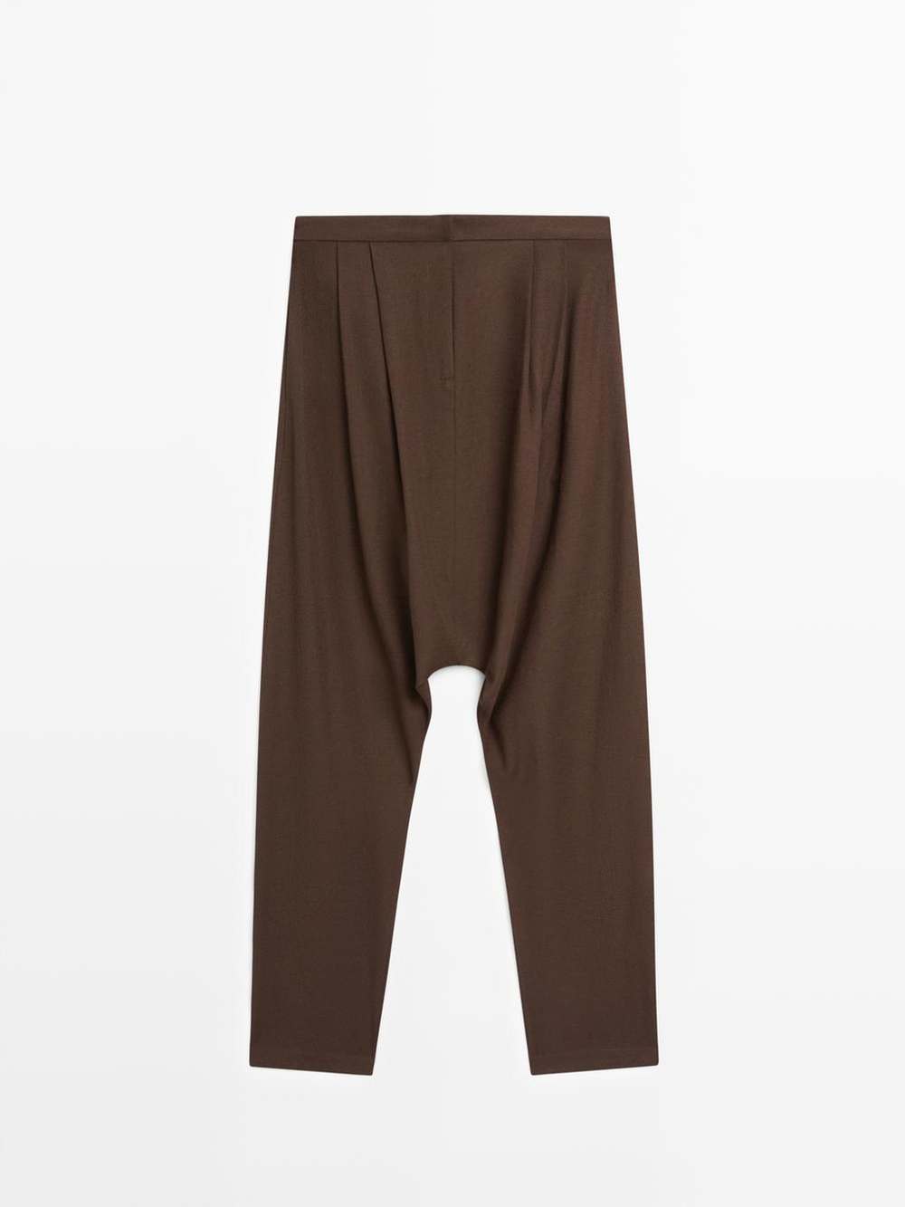 Massimo Dutti Свободные брюки со складками, коричневый