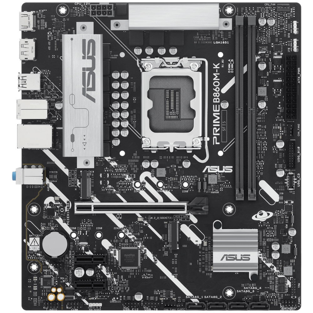 ASUS Main Board Desktop LGA1851 Intel B860 2xDDR5/DDR5 CUDIMM 1xPCIe x16 5.0, 2xPCIe x1, 2xM.2 DisplayPort HDMI mATX