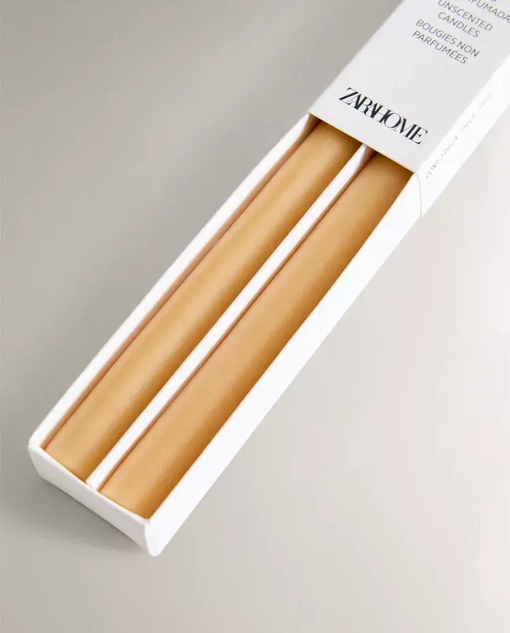 ZARA HOME НАБОР ДЛИННЫХ ДЕКОРАТИВНЫХ СВЕЧЕЙ ( 2 ШТ.), МЕДОВЫЙ