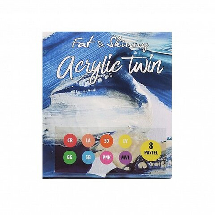 Набор акриловых маркеров Fat&Skinny Duo - 8шт "PASTEL" (1 / 2,5мм)