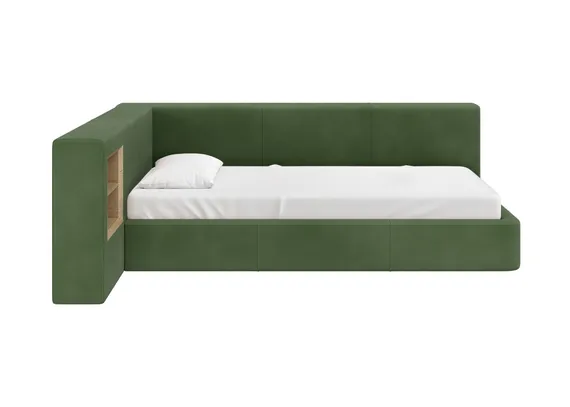 Диван-кровать Cube c нишей M (зелено-голубой FiberGuardе)