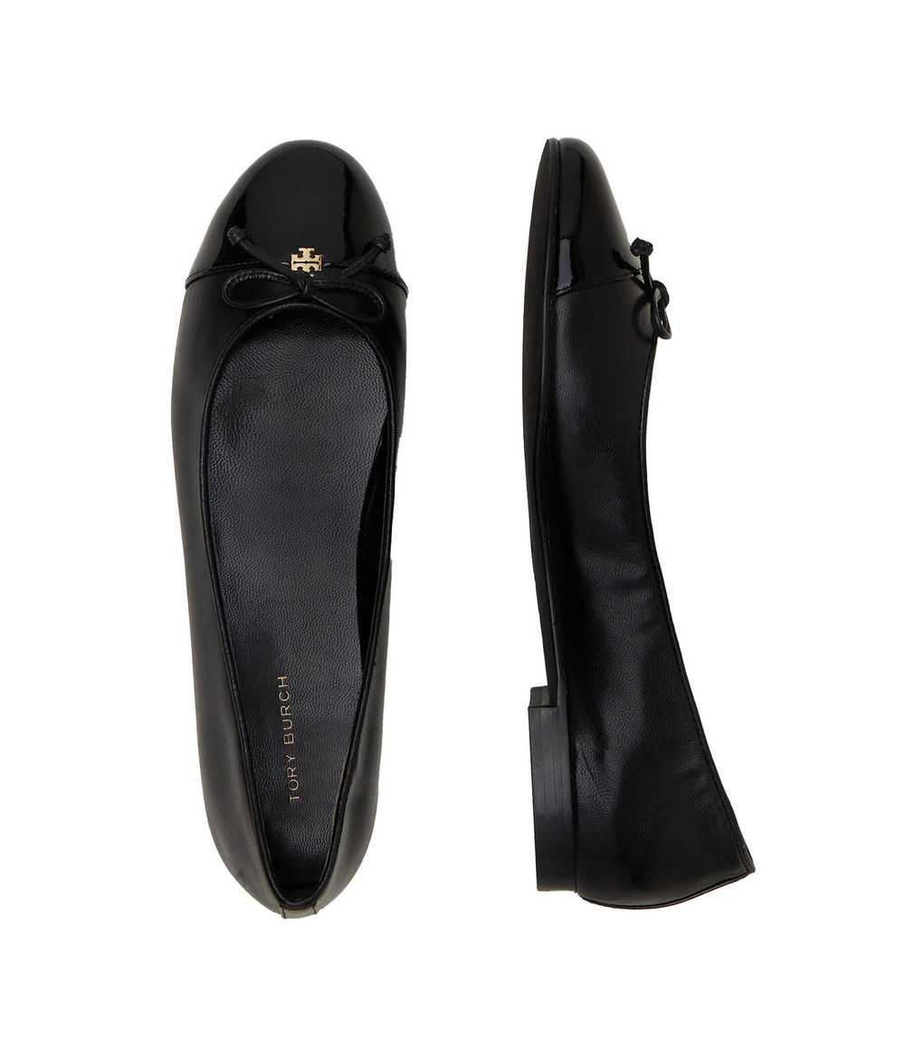 Кожаные балетки cap-toe TORY BURCH - черный(154511)