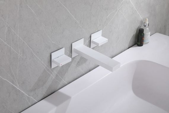 Смеситель ABBER Daheim AF82122W для раковины скрытого монтажа, белый матовый