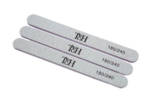 Пилка для ногтей T&H серая 180/240
