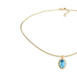 Колье Qudo TIVOLA UNICA big (G/P) Aquamarine 3 cm 420528
