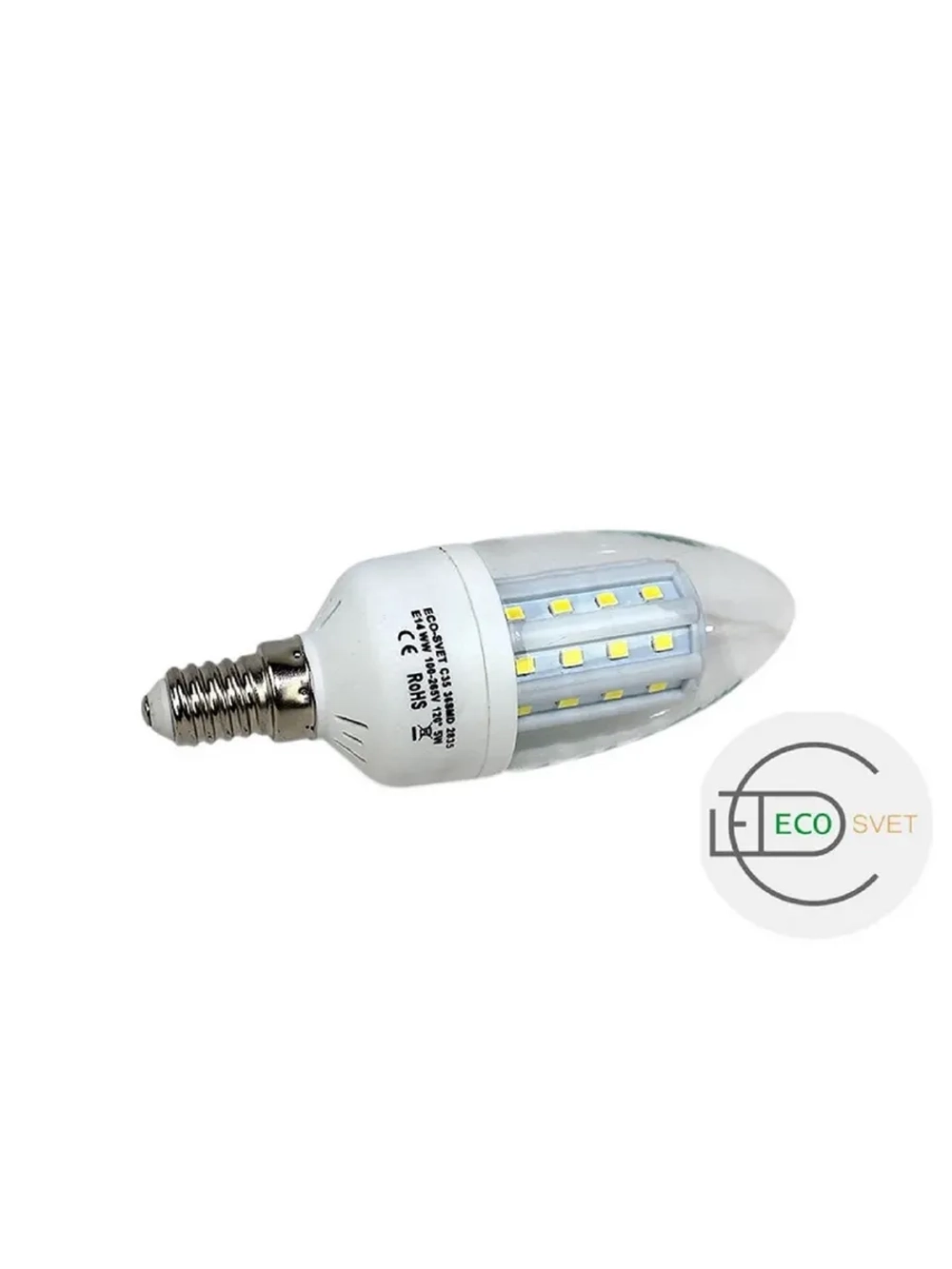 Светодиодная LED лампа C35 5W E14 тёпл 3шт