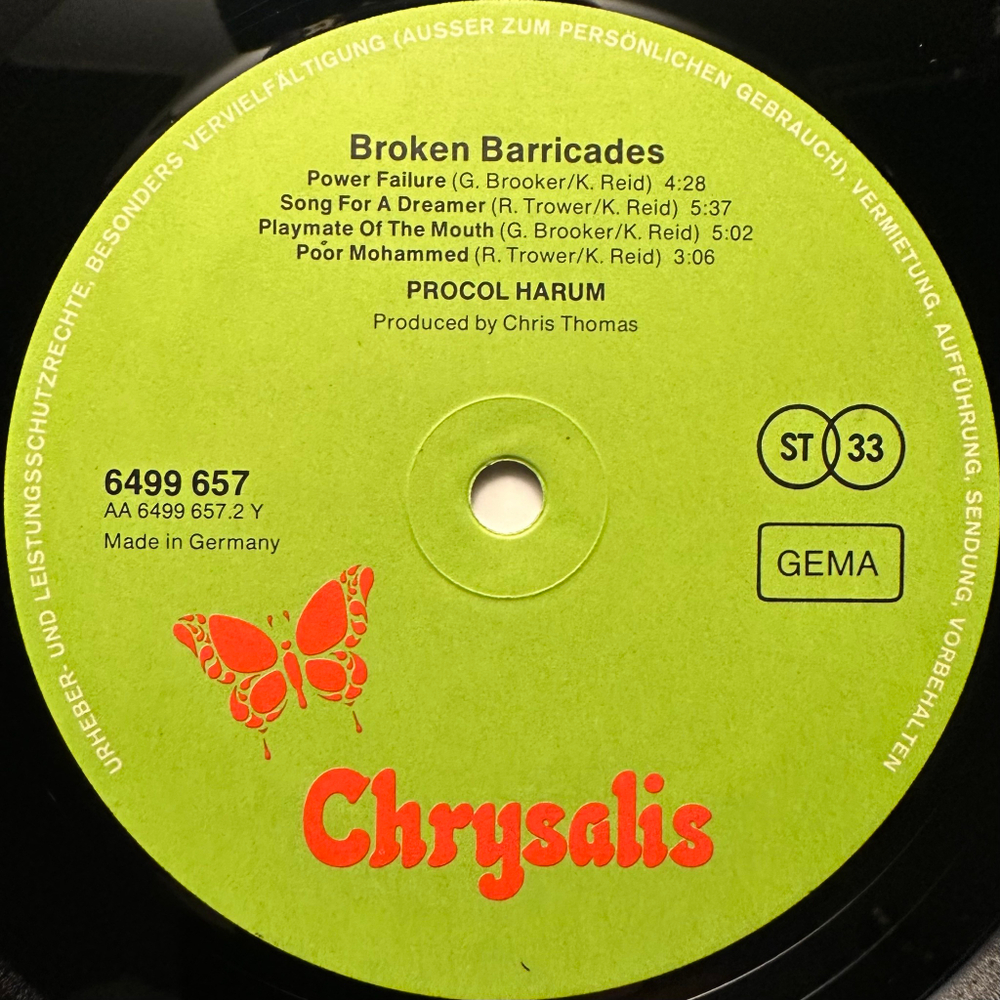 Procol Harum - Broken Barricades (Германия 1974г.)