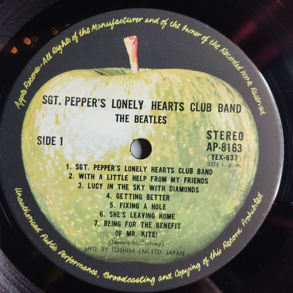 Винтажная виниловая пластинка LP The Beatles Sgt. Pepper's Lonely Hearts Club Band (Japan 1974) (No Obi) A Day In The Life