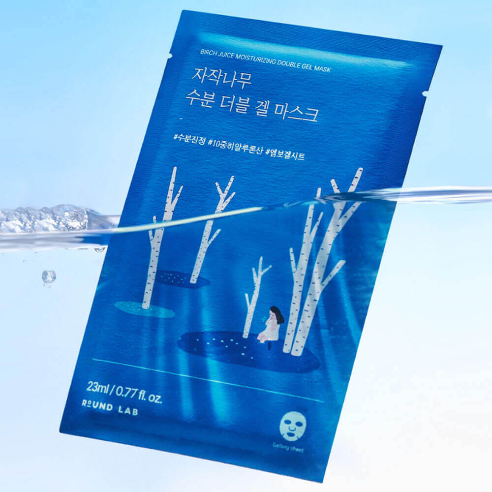 Round Lab Birch Juice Moisturizing Double Gel Mask охлаждающая гелевая маска с берёзовым соком