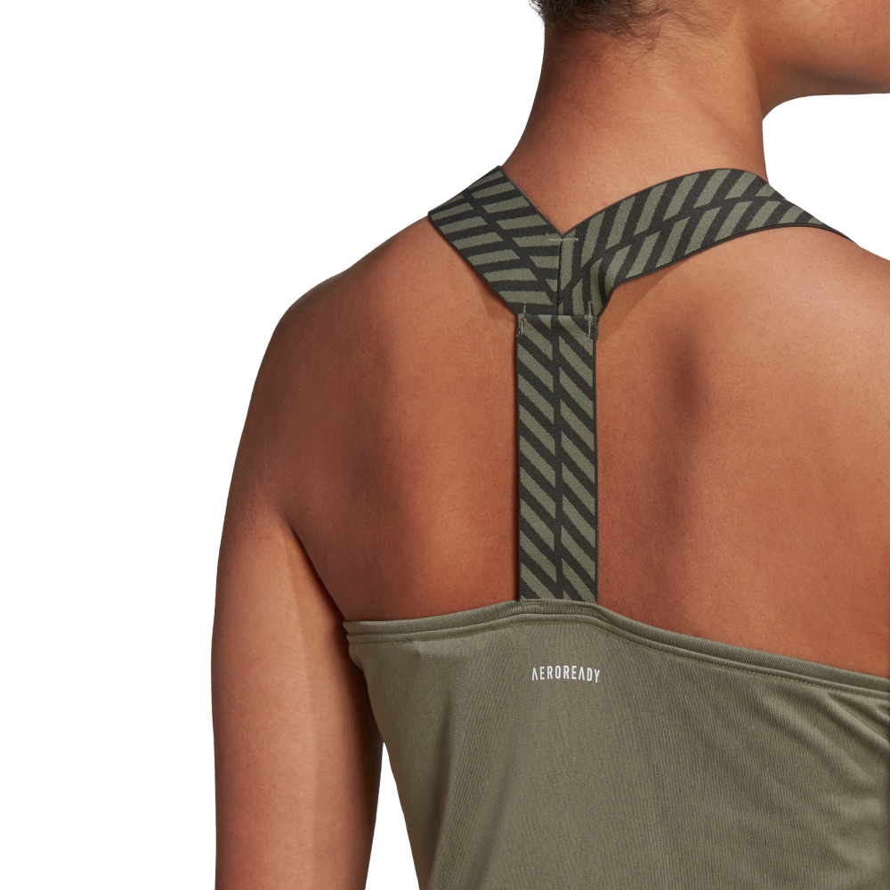 Женский топ теннисный Adidas W Y-Tank - legacy green/pink tint