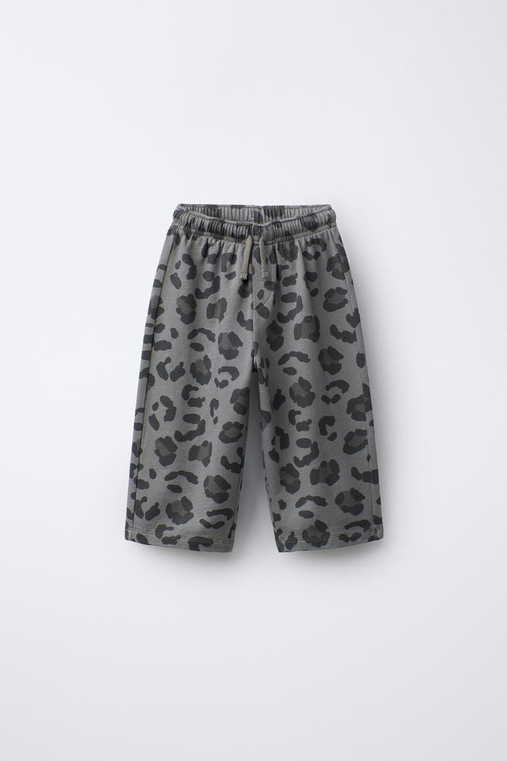 ZARA БРЮКИ STRAIGHT ИЗ МЯГКОЙ ТКАНИ С АНИМАЛИСТИЧЕСКИМ ПРИНТОМ, СЕРЫЙ