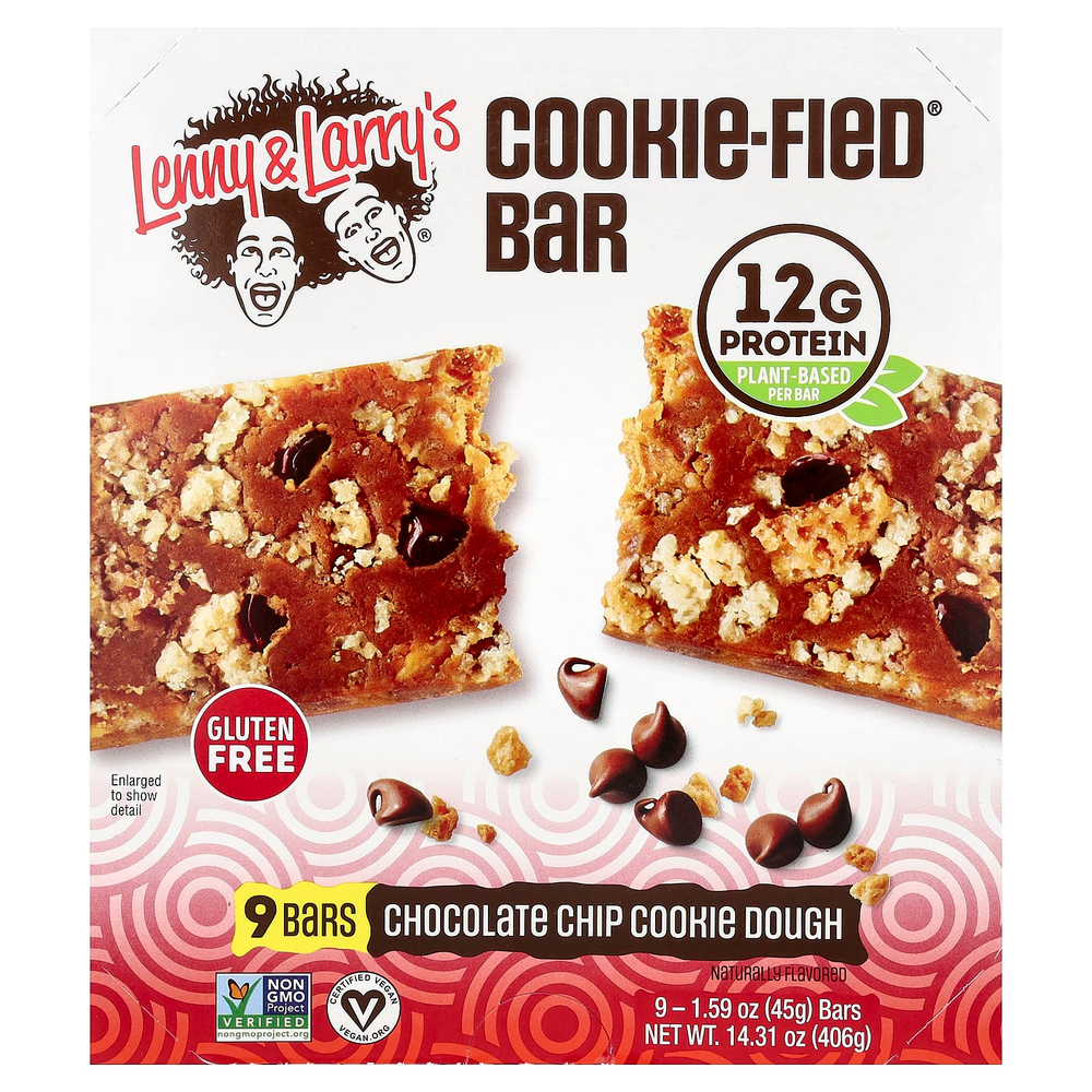 Lenny & Larry's, Cookie-Fied® Bar, батончик с шоколадной крошкой, 9 шт. по 45 г (1,59 унции)
