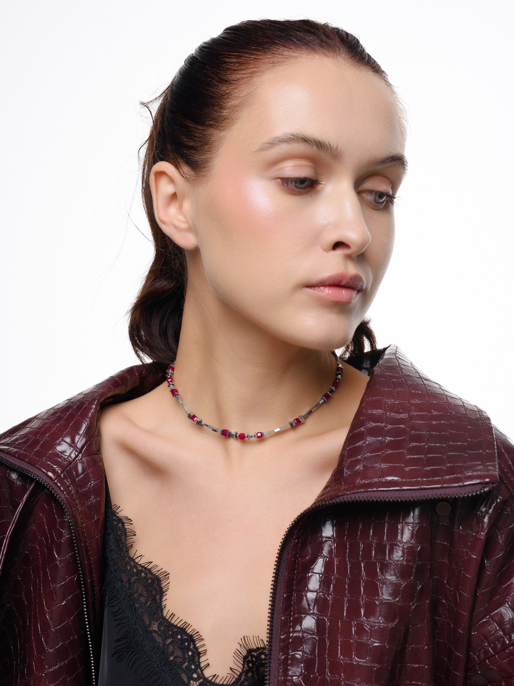 Чокер "Red hematite mini" Silver