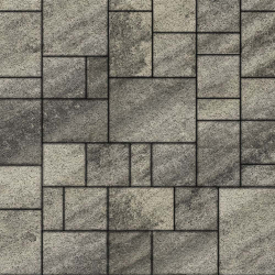 Тротуарная плитка МЮНХЕН - Листопад гранит Антрацит, комплект из 4 видов плит