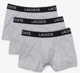 Мужские спортивные боксеры Lacoste Casual Cotton Stretch Boxer 3P - серый