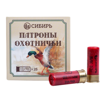 Патрон 12/70 №5 б/к 32гр Сибирь (г.НОВОСИБИРСК) Premium., коробка 25 шт.