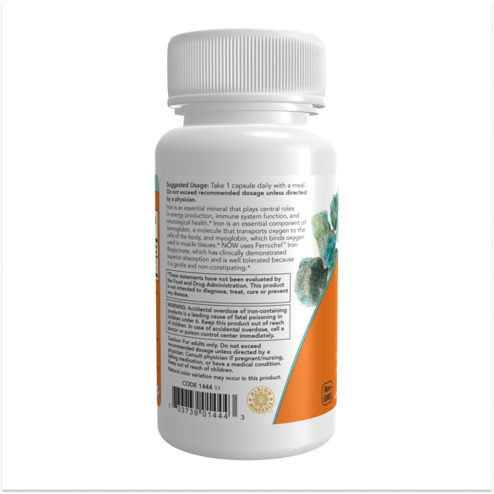 Железо 36 мг, Double Strength Iron 36 mg, Now Foods, 90 капсул 2