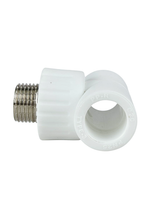 Тройник комбинированный PPR наружная резьба 20х 1/2,  белый, РТП (90/15)