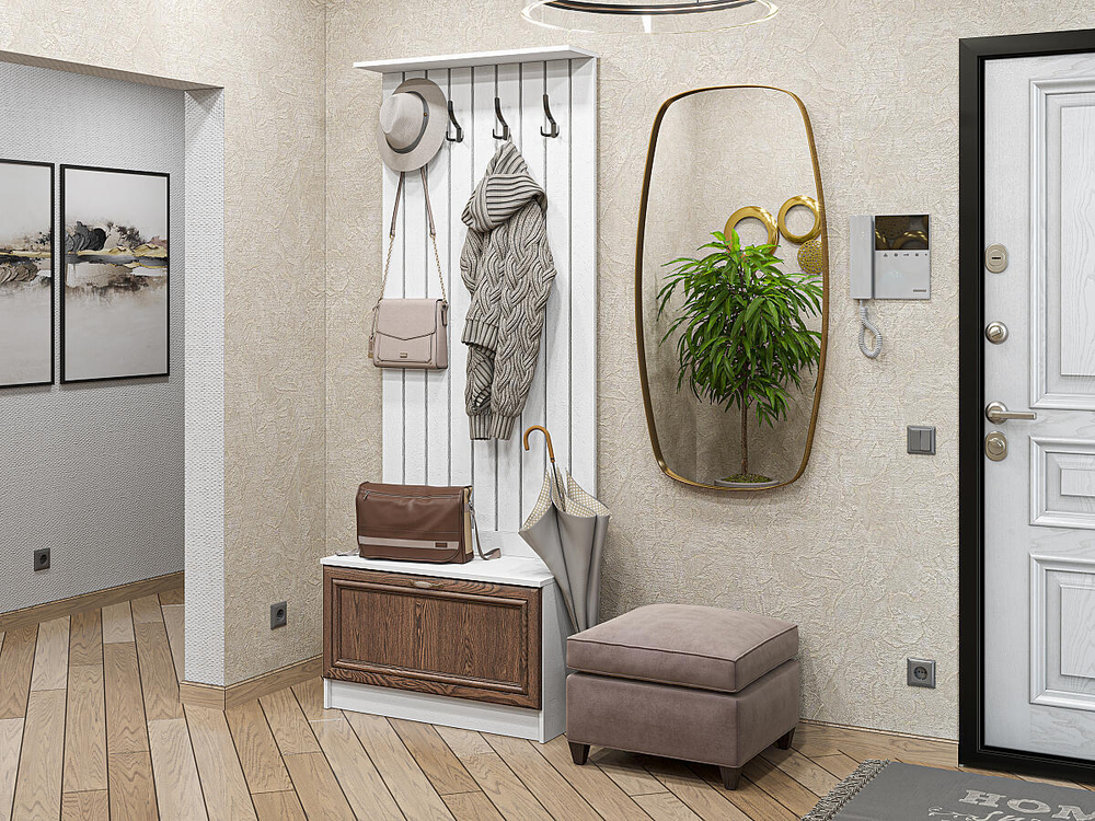 Прихожая Стиль-01 Brown Dreamline Белый