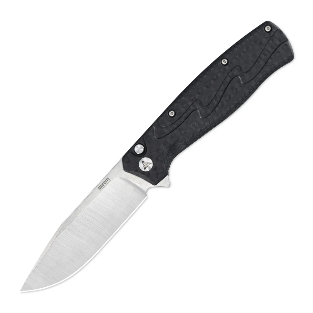Нож складной SRM 221X-GB Satin (14C28N, Black G10/CF)