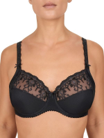 Бюстгальтер с мягкими чашками, украшенными орнаментальной вышивкой (Размер: 90I) (Цвет: темно-синий)