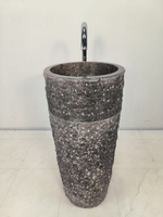 Раковина напольная из мрамора Pedestal Grey Marmo MN-65925 40х40х90 из натурального камня