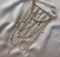 Брошь-булавка «Жемчужный дождь» — майорка