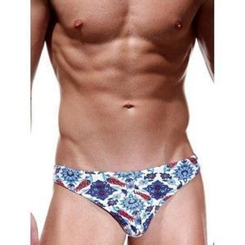 Мужские трусы стринги голубые с цветами Doreanse 1298 String