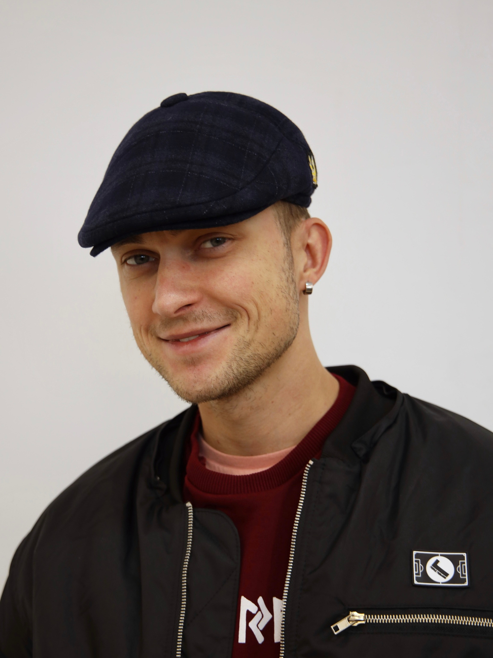 Кепка клетка синяя Город Горький олень желтый