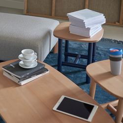 Столик Ottal, 44,5х44,5х45 см, бук, бежевый/синий