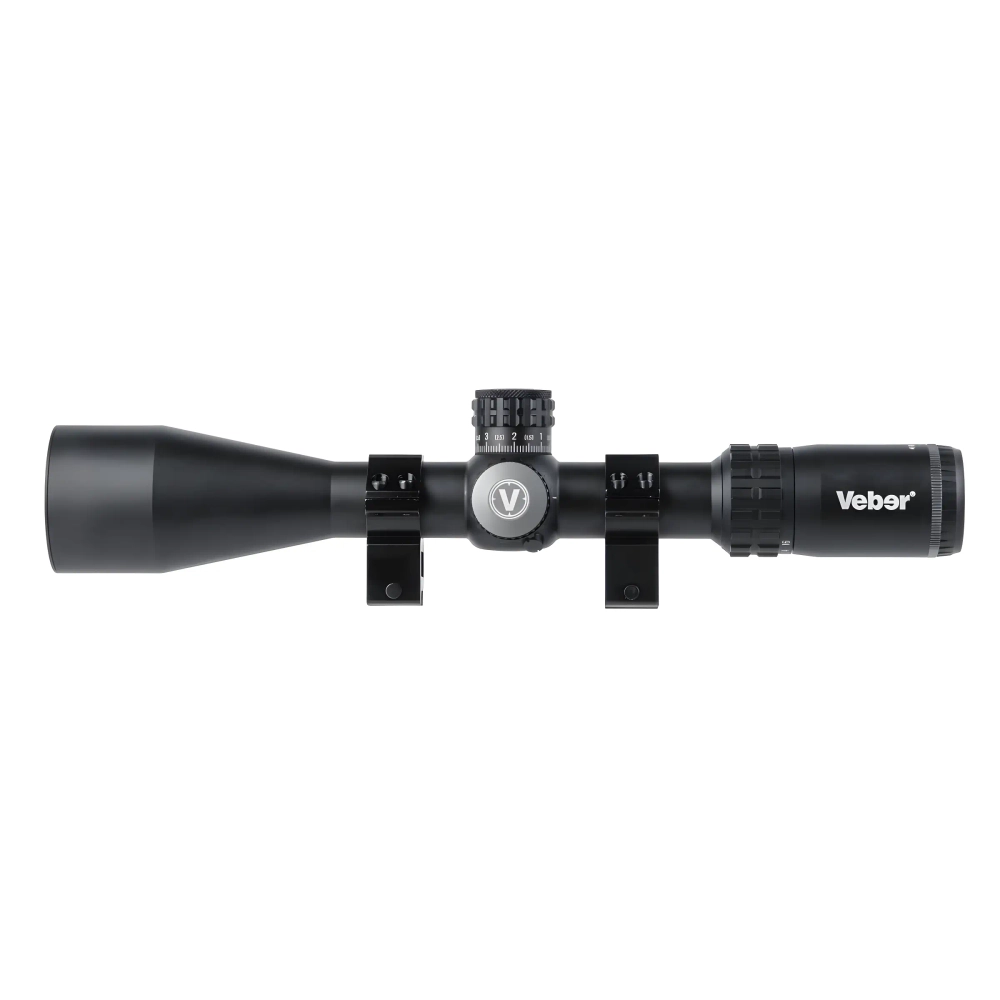 Прицел оптический Veber Пневматика III 4-16X50 SF IR - вид сзади с маркировкой Veber