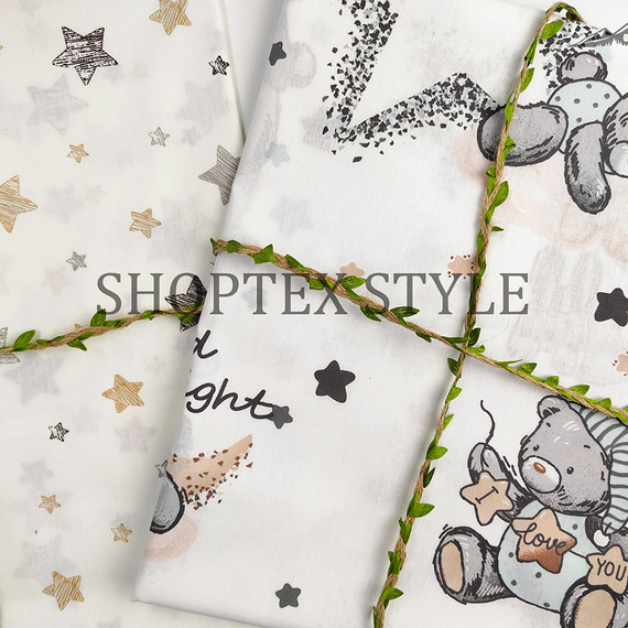 Поплин &quot;Мишки&quot; | ш.150 см | 115 г/м² | хлопок-100%