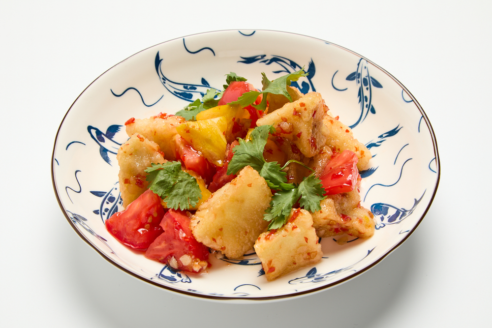 Салат с хрустящими баклажанами