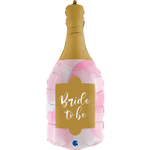 Шар Фольгированный Бутылка шампанского BRIDE TO BE (Розовый)