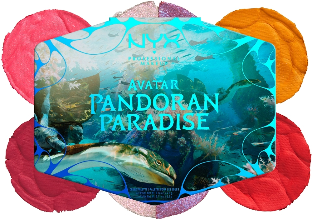 NYX Professional Makeup Limited Edition Avatar Pandoran Paradise Palette - палитра хайлайтеров и румян, 6× 3,2 g