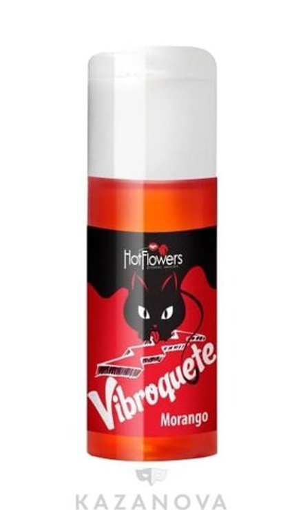 Жидкий вибратор HotFlowers Vibroquete, morango, 12 ml