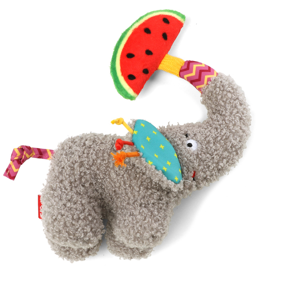 85064 Игрушка для собак Слоник с арбузом 19см, серия PLUSH FRIENDZ, GiGwi
