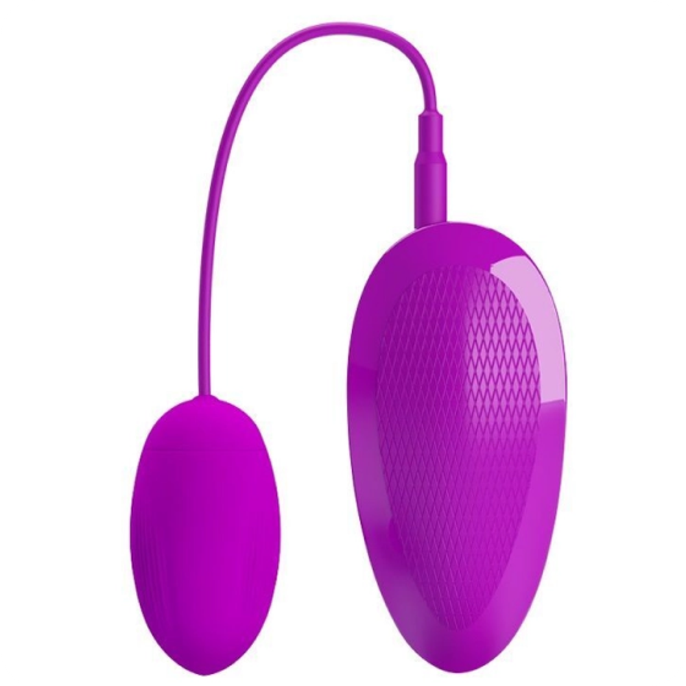Лиловое виброяйцо с удобным пультом управления вибрацией