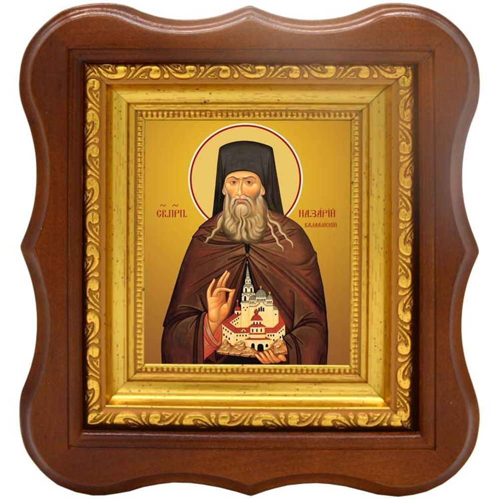 Назарий чудотворец Валаамский, Саровский (Кондратьев) преподобный. Икона на холсте.