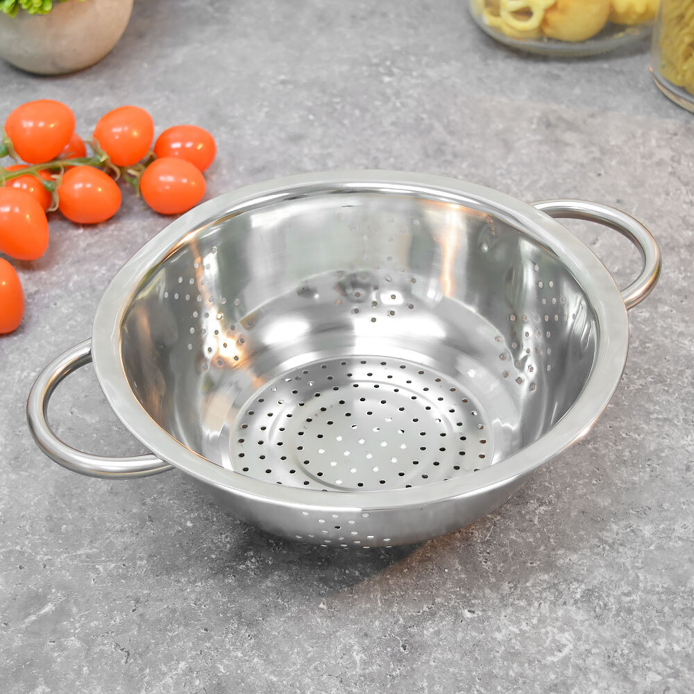 Дуршлаг 22см с ручками, нерж сталь