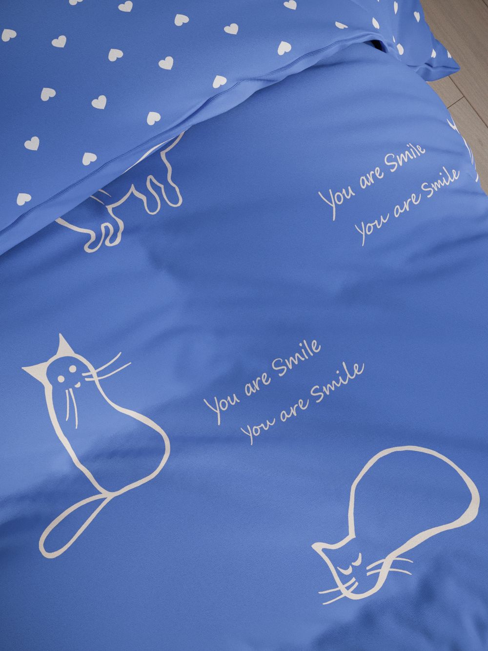 Пододеяльник перкаль Сказка "Котики на сиреневом/Ассоль" 1,5-спальный на молнии 145x215 см