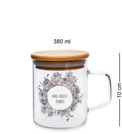 GS- 48/1 Кружка с крышкой «Цветочная фантазия» 380мл