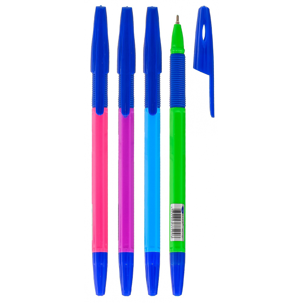 Ручка шариковая, масляная, Basir, синие чернила, цветной корпус, 50 шт