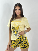 Пижама жен.б/в шорты+футб мультик (норма) В0193