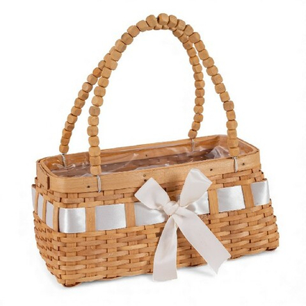 Корзина "Секвойя" D22*12*Н12НН25 см Натуральный с бантом